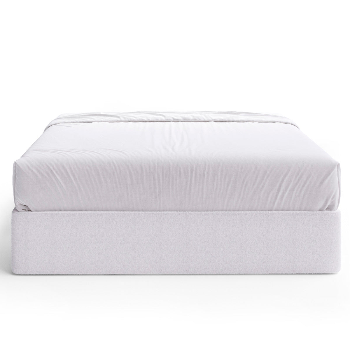 Marlo Upholstered Bed Base (Snow White Boucle Fabric)