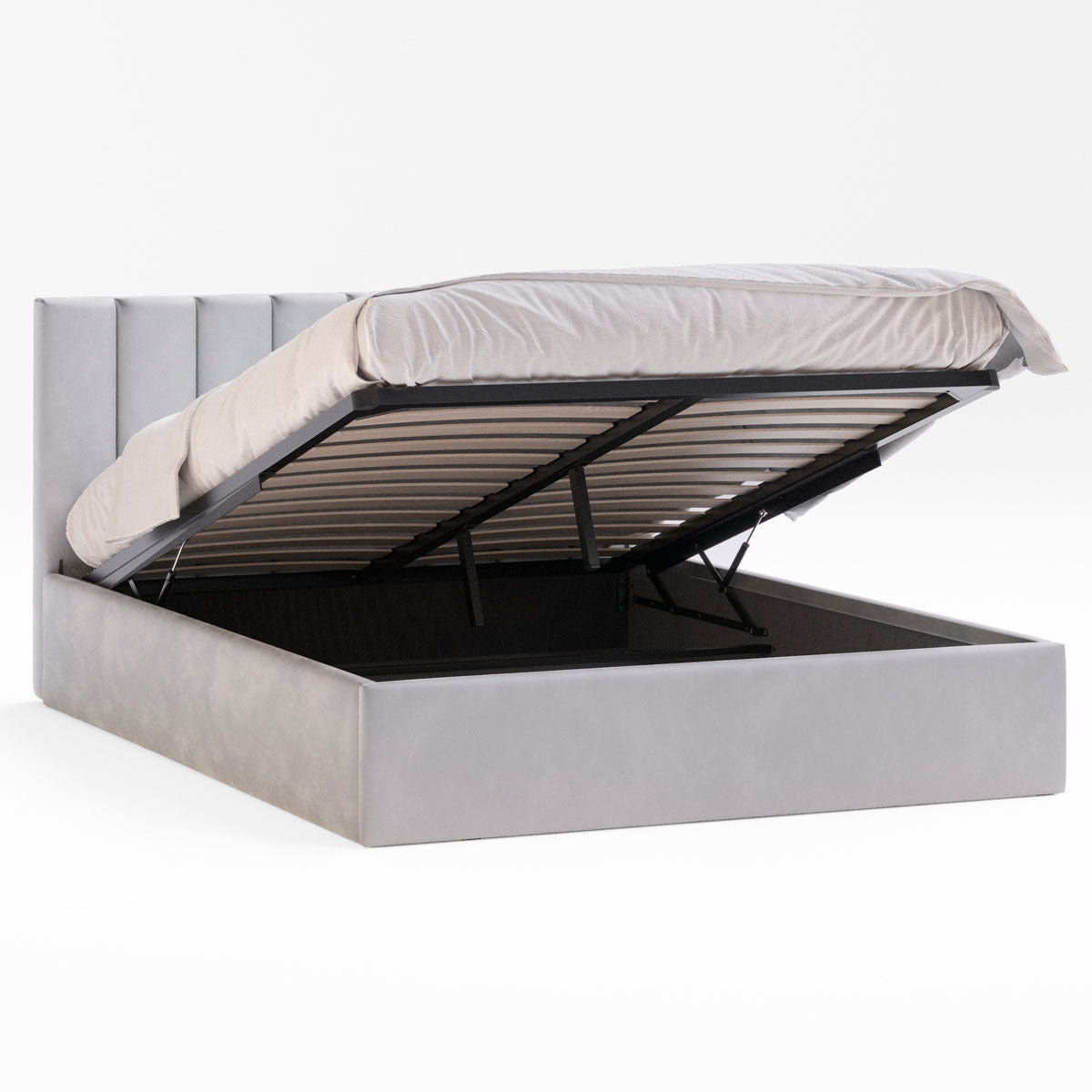 Ormond Gas Lift Storage Bed Frame (Taupe Velvet)