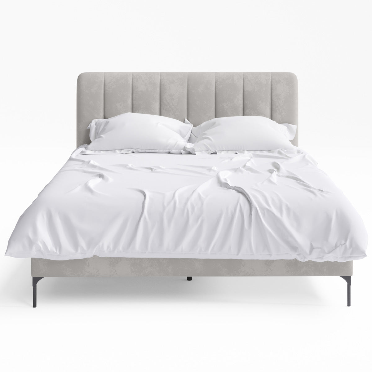 Souffle Fabric Bed Frame (Taupe Velvet)