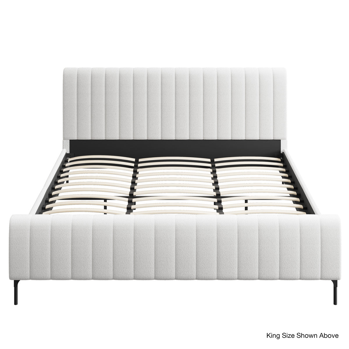Coco Upholstered Bed Frame (Ivory White Boucle White)