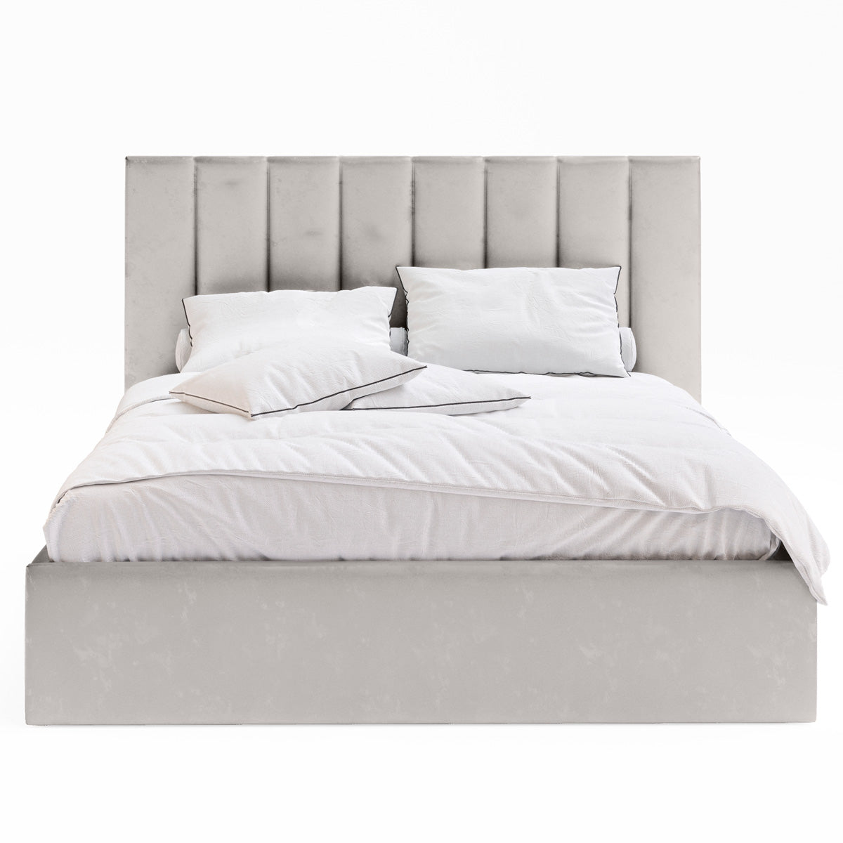 Celine Gas Lift Storage Bed Frame (Taupe Velvet)