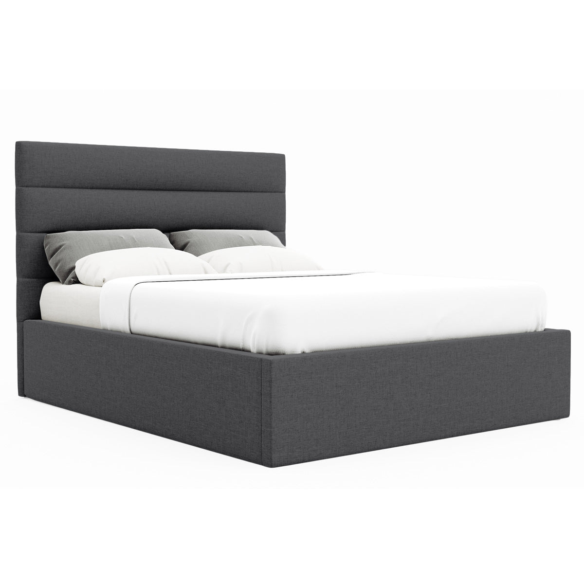 Benny Gas Lift Storage Bed Frame (Charcoal Fabric)
