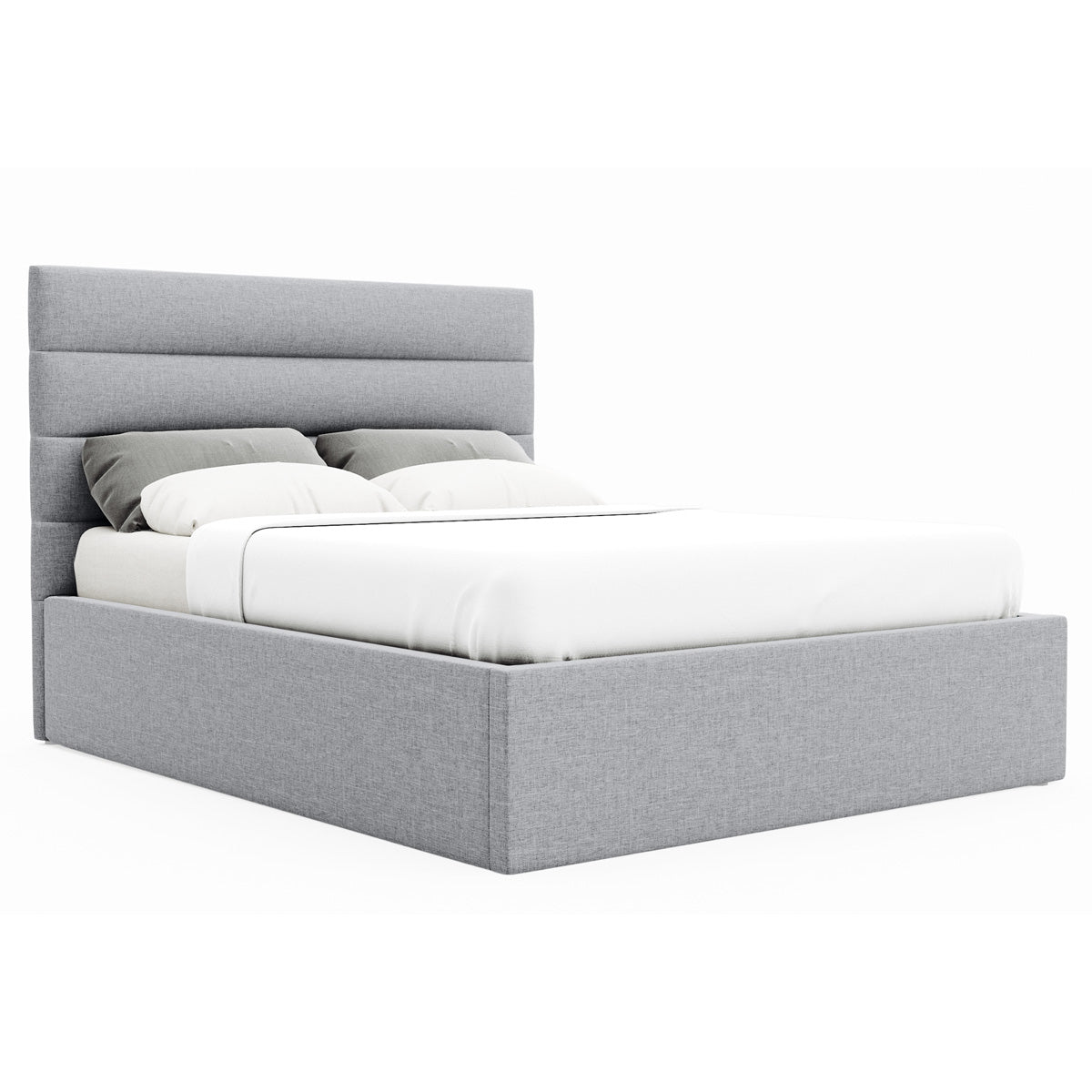 Benny Gas Lift Storage Bed Frame (Grey Fabric)