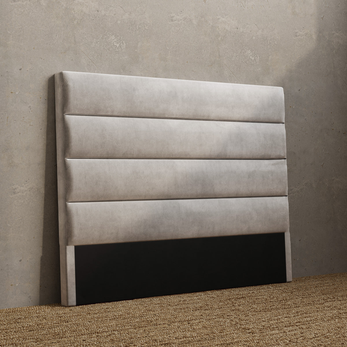 Benny Upholstered Bedhead Headboard (Taupe White Velvet Fabric)