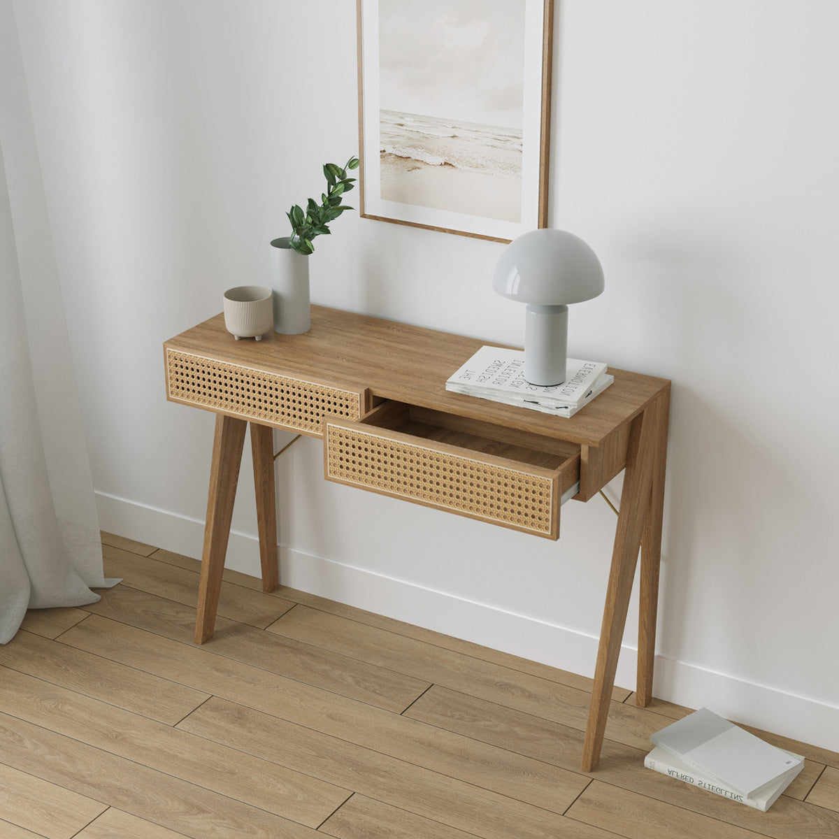 Rattan Cane Hallway Console Table (100cm Dane Collection)