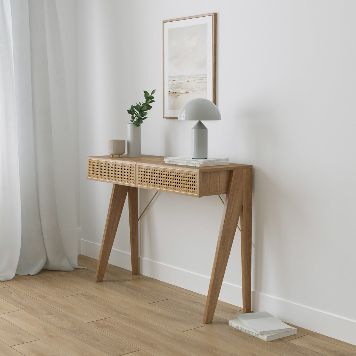 Rattan Cane Hallway Console Table (100cm Dane Collection)