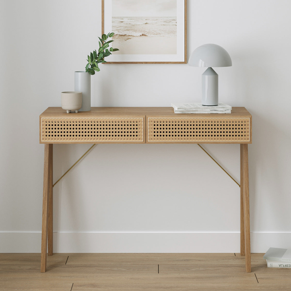 Rattan Cane Hallway Console Table (100cm Dane Collection)