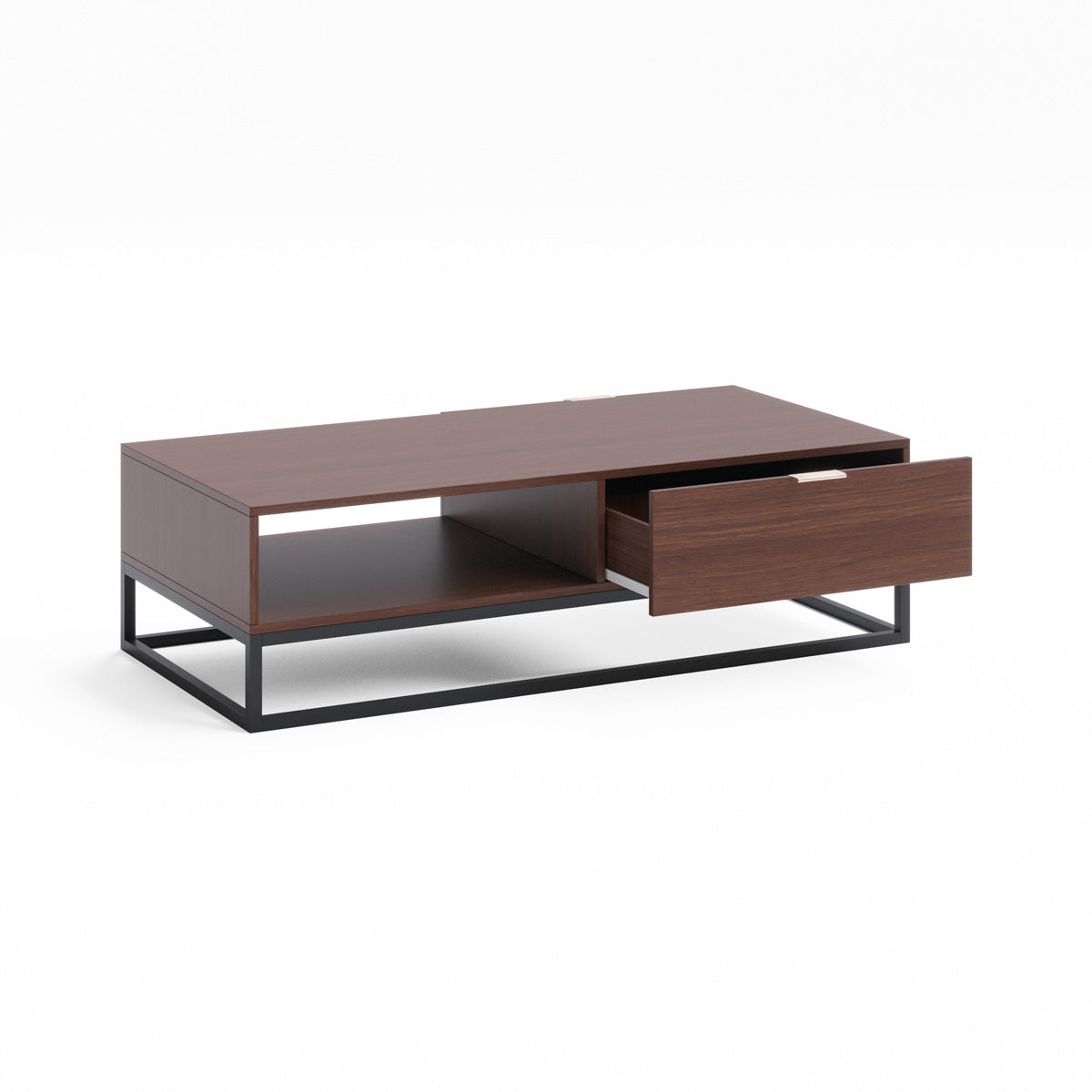 Walnut Coffee Table with Metal Base (Darcy Collection)