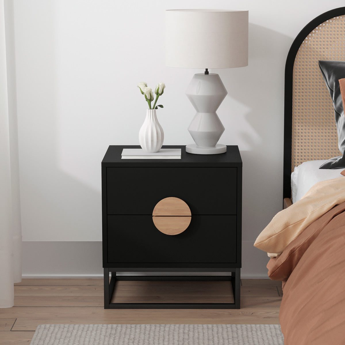 Black Wooden Bedside Table (Zodiac Collection) Tommy Swiss Black Wooden Bedside Table (Zodiac Collection) Tommy Swiss