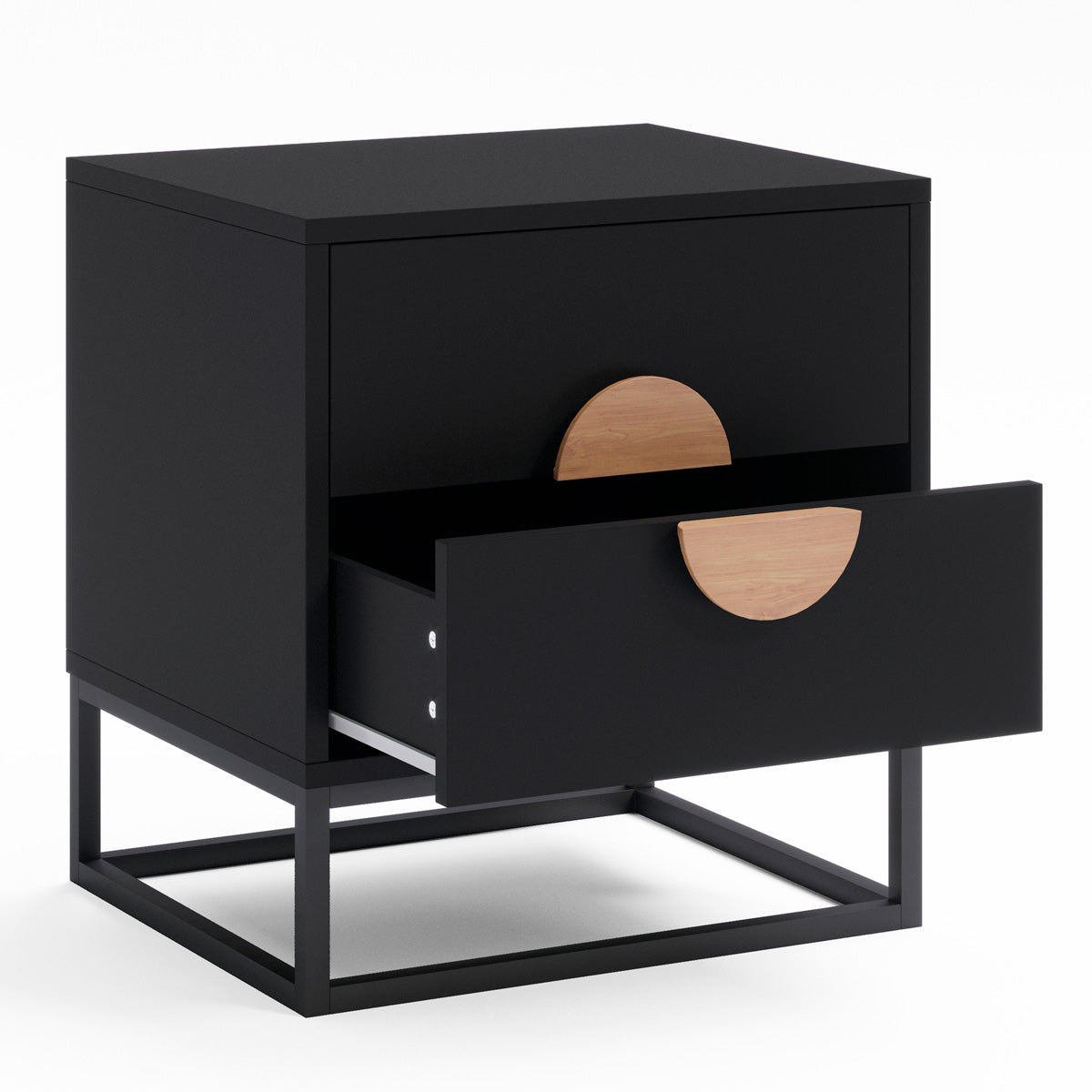 Black Wooden Bedside Table (Zodiac Collection)