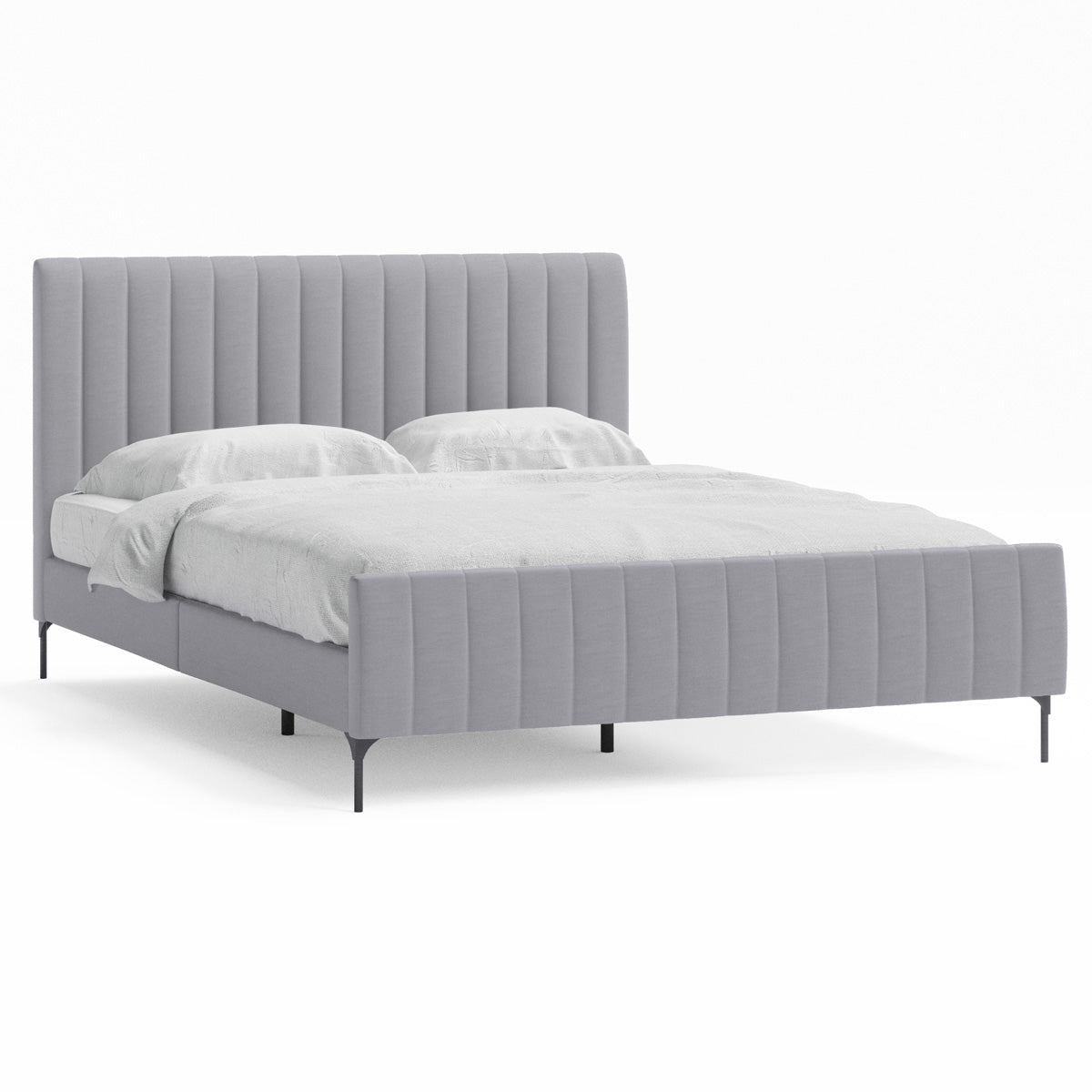 Coco Fabric Upholstered Bed Frame (Grey)