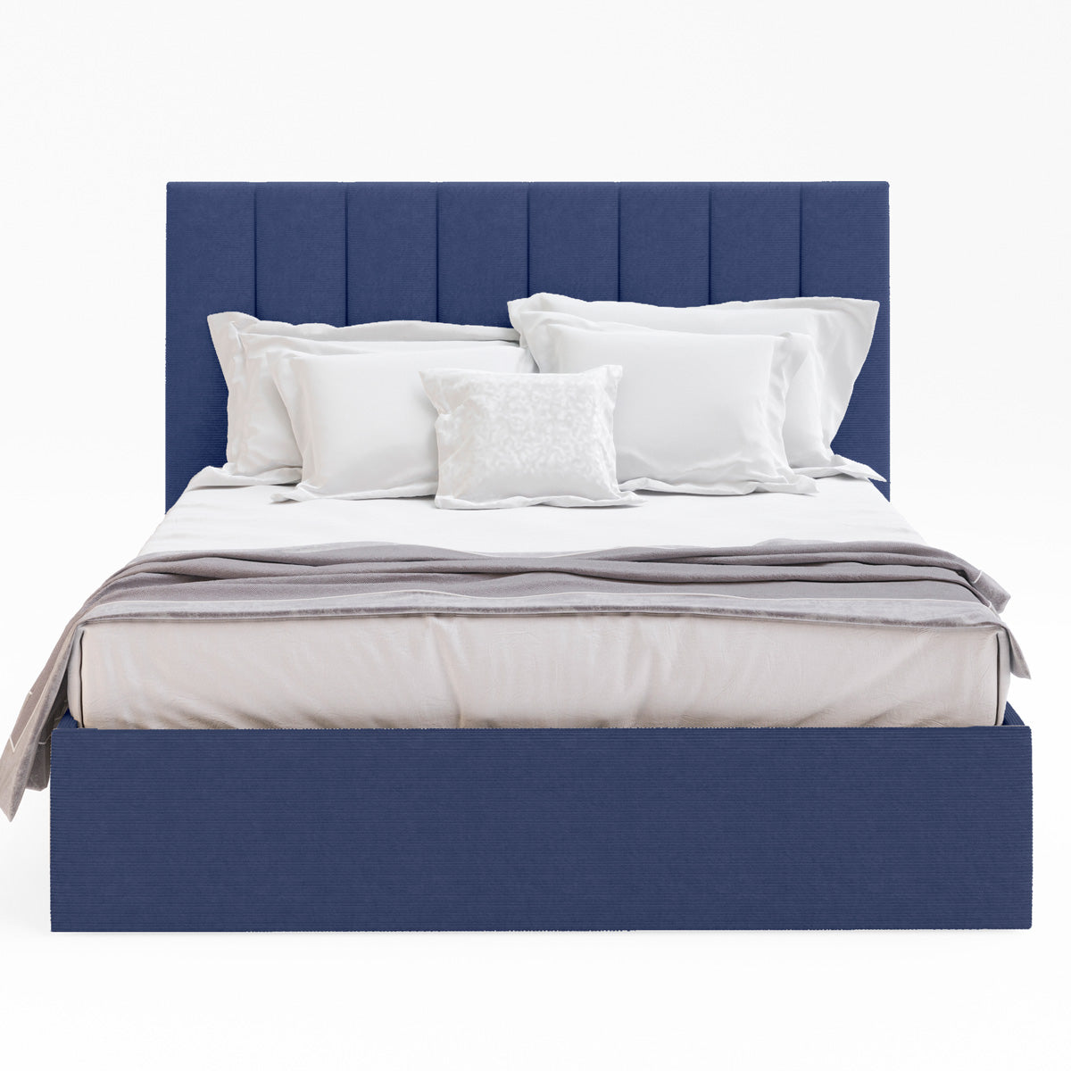 Celine Gas Lift Storage Bed Frame (Dark Navy Blue Corduroy Velvet)