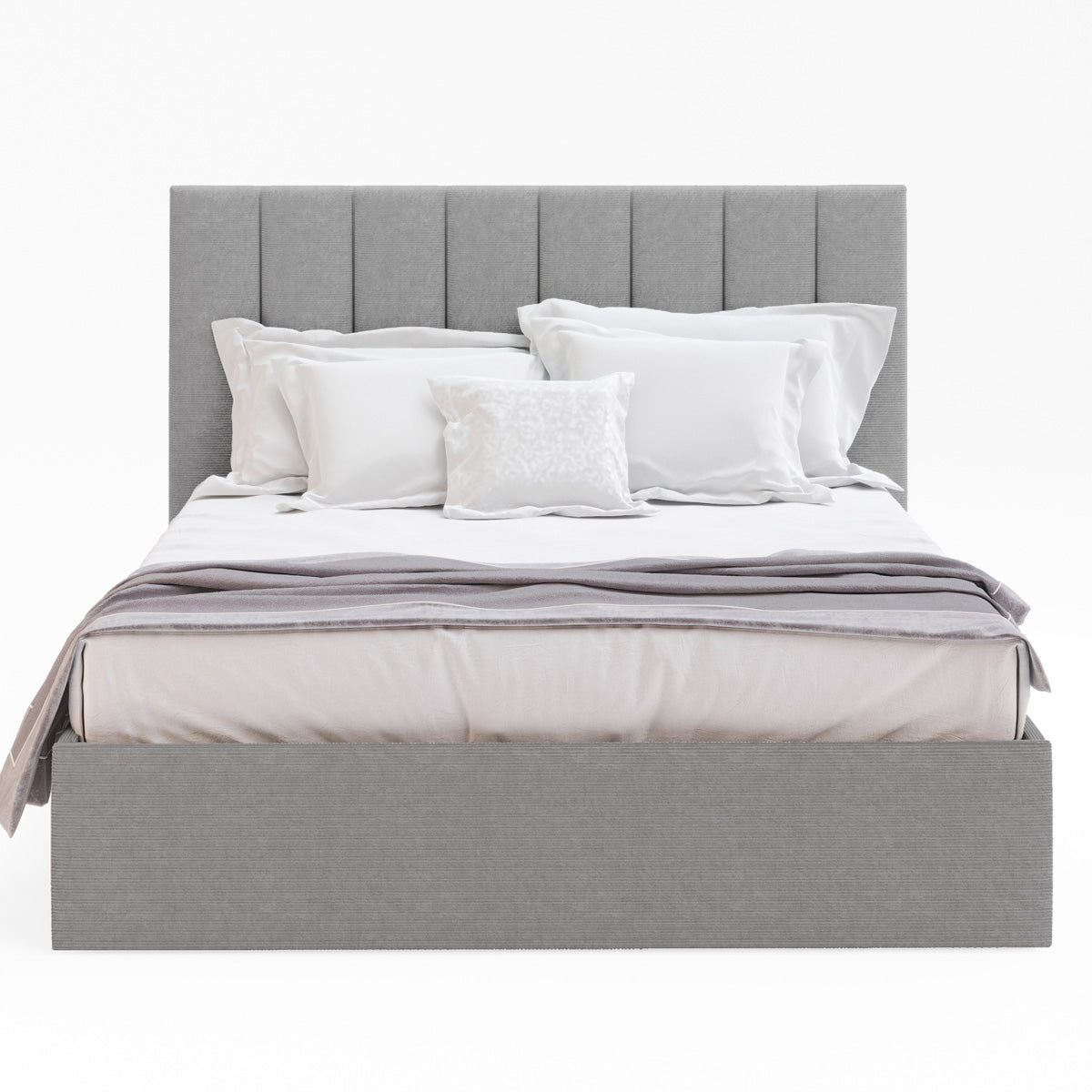 Celine Gas Lift Storage Bed Frame (Grey Corduroy Velvet)