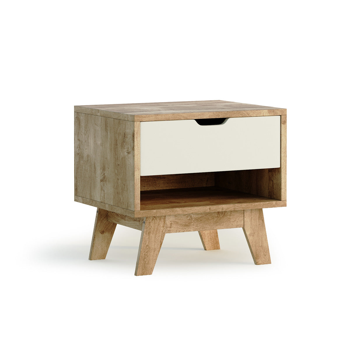 Beige Ormond Fabric Bed Frame with Heston Bedside Tables Package