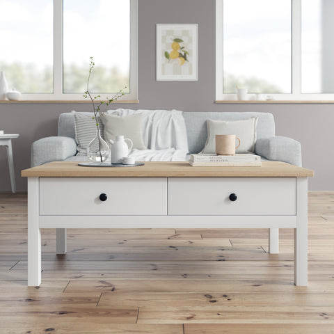 White Country Farmhouse Coffee Table (Rosedale Collection)