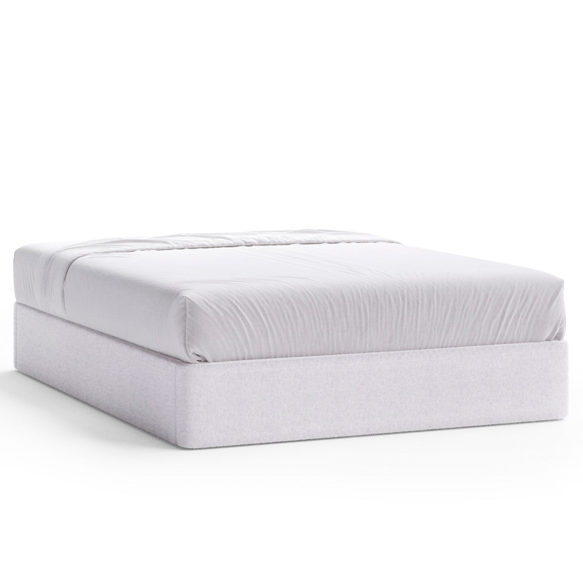 Marlo Upholstered Bed Base (Snow White Boucle Fabric)