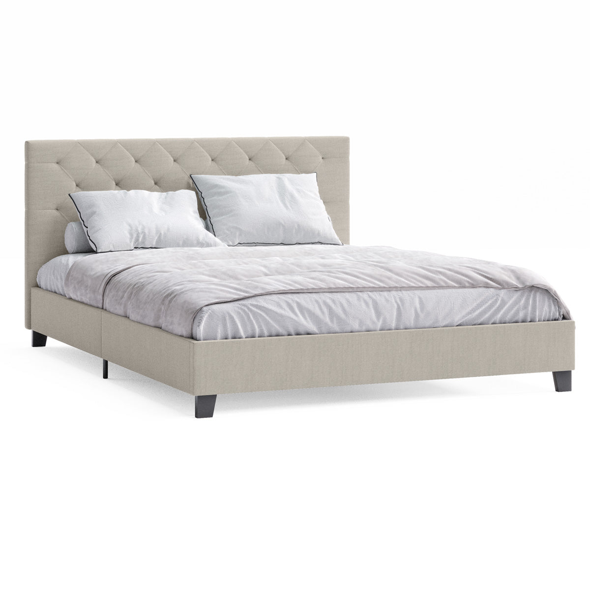 Casper Fabric Bed Frame (Natural Beige)