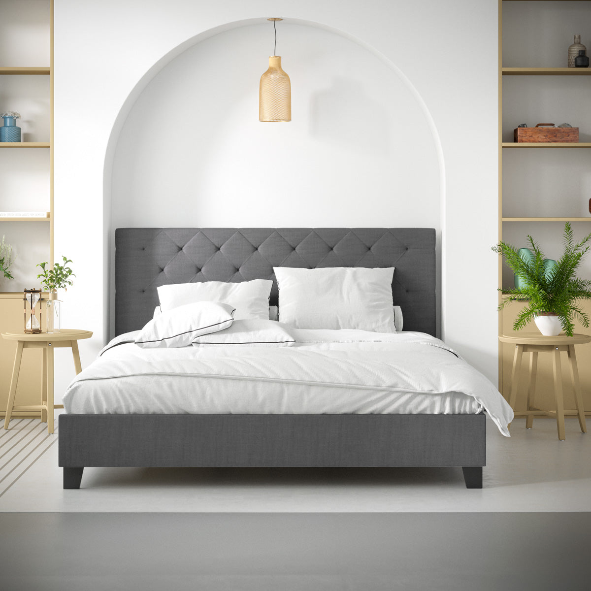 Casper Fabric Bed Frame (Charcoal)