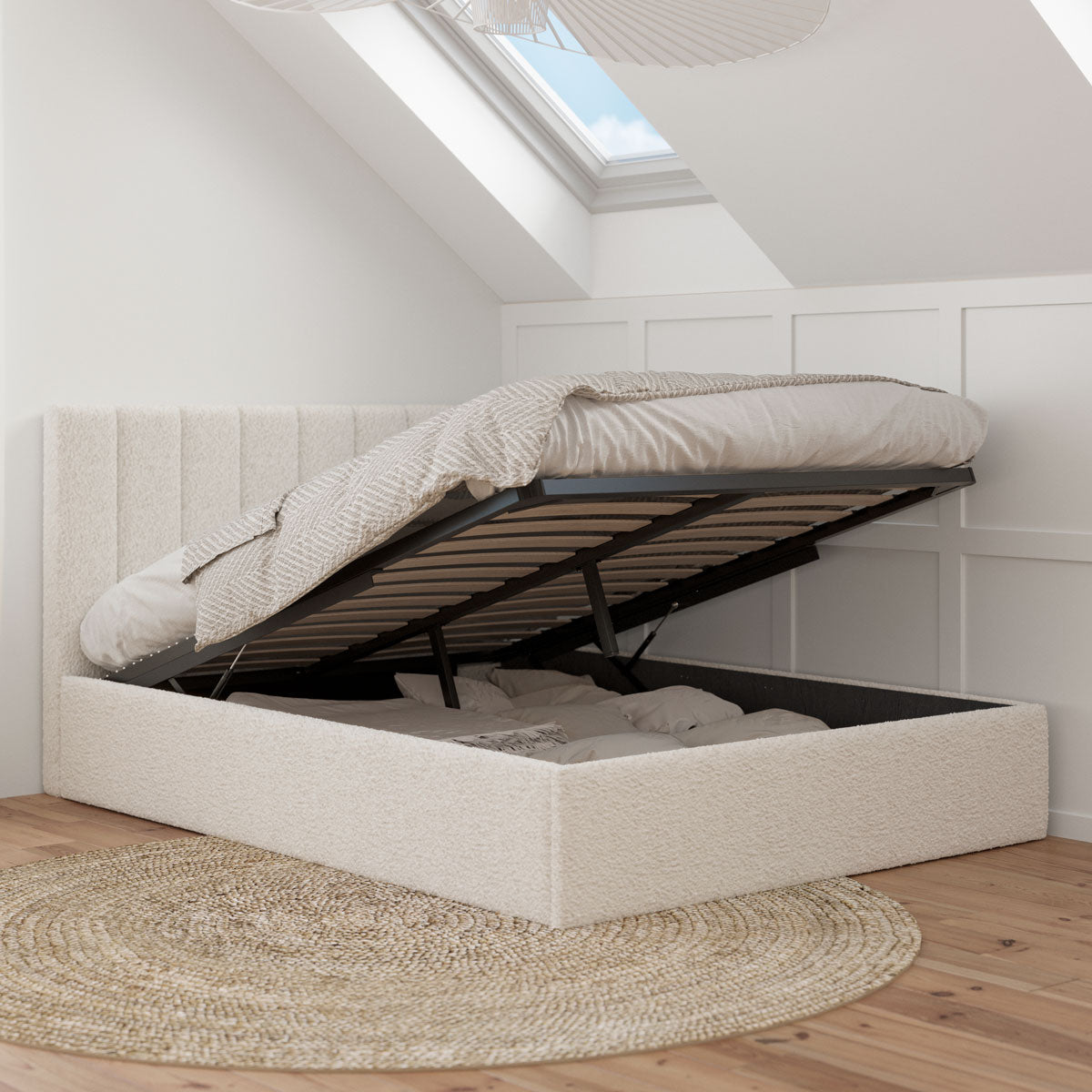 Ormond Gas Lift Storage Bed Frame (Ivory White Boucle Fabric) Tommy Swiss — free download