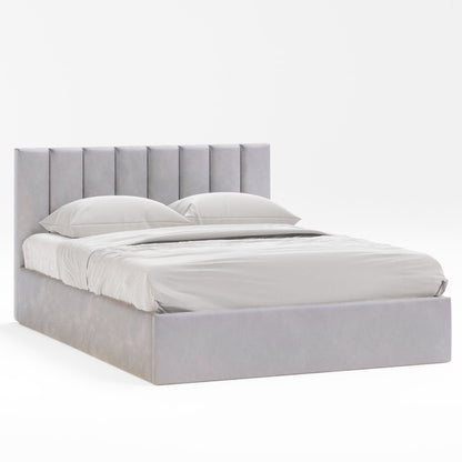 Ormond Gas Lift Storage Bed Frame (Taupe White Velvet)