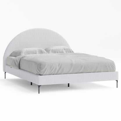 Arch Upholstered Bed Frame (Ivory White Boucle Fabric)