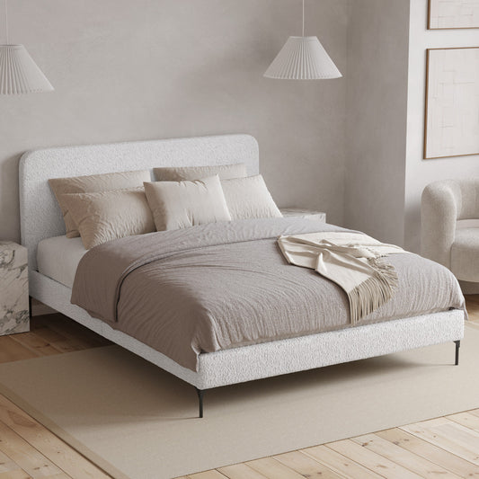 Soho Upholstered Bed Frame (Ivory White Boucle Fabric)