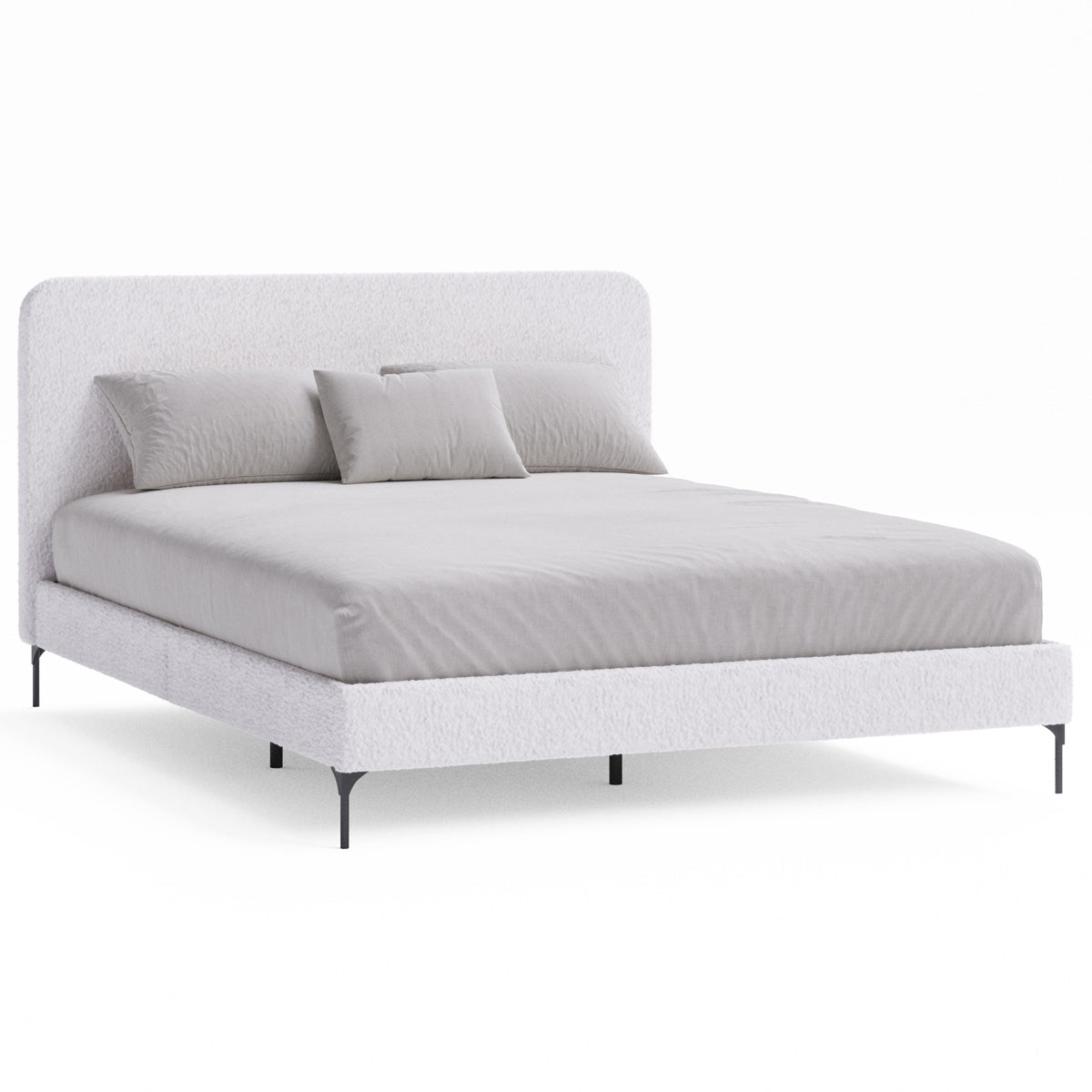 Soho Upholstered Bed Frame (Ivory White Boucle Fabric)