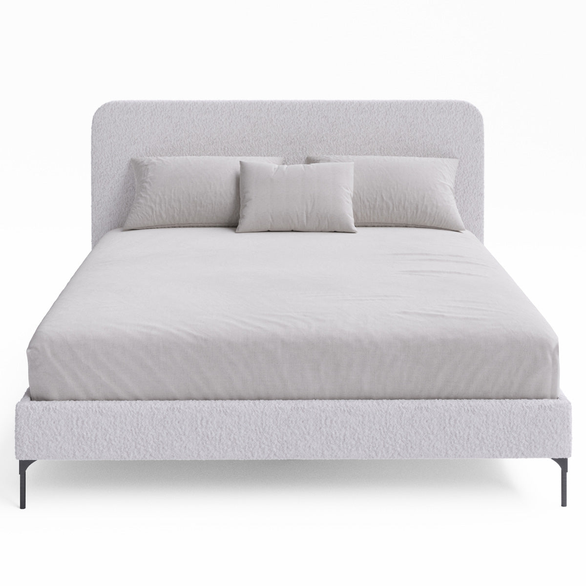 Soho Upholstered Bed Frame (Ivory White Boucle Fabric)