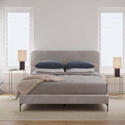 Soho Fabric Bed Frame (Taupe White Velvet)