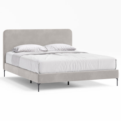 Soho Fabric Bed Frame (Taupe White Velvet)