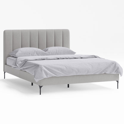 Souffle Upholstered Bed Frame (Grey Fabric)