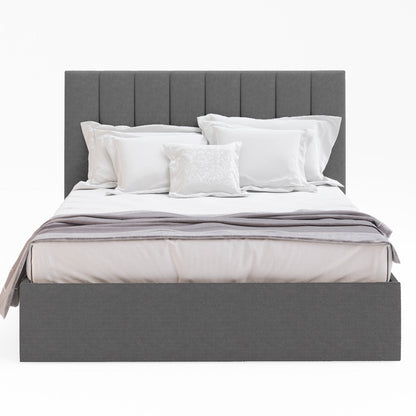 Celine Gas Lift Storage Bed Frame (Charcoal Corduroy Velvet)