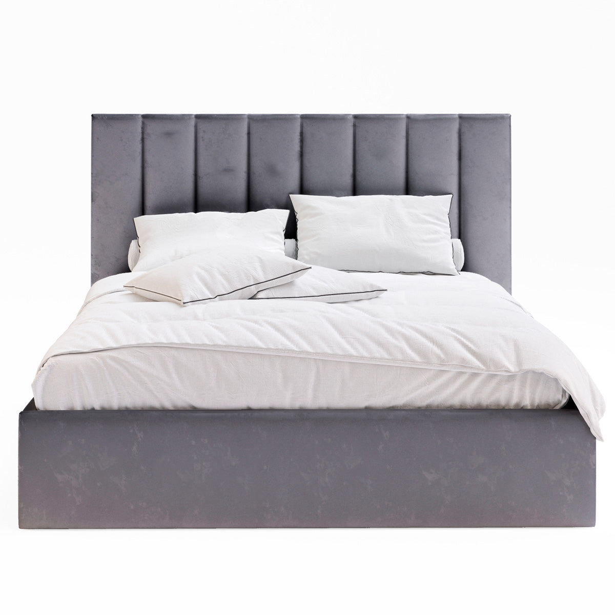 Celine Gas Lift Storage Bed Frame (Fossil Grey Velvet)