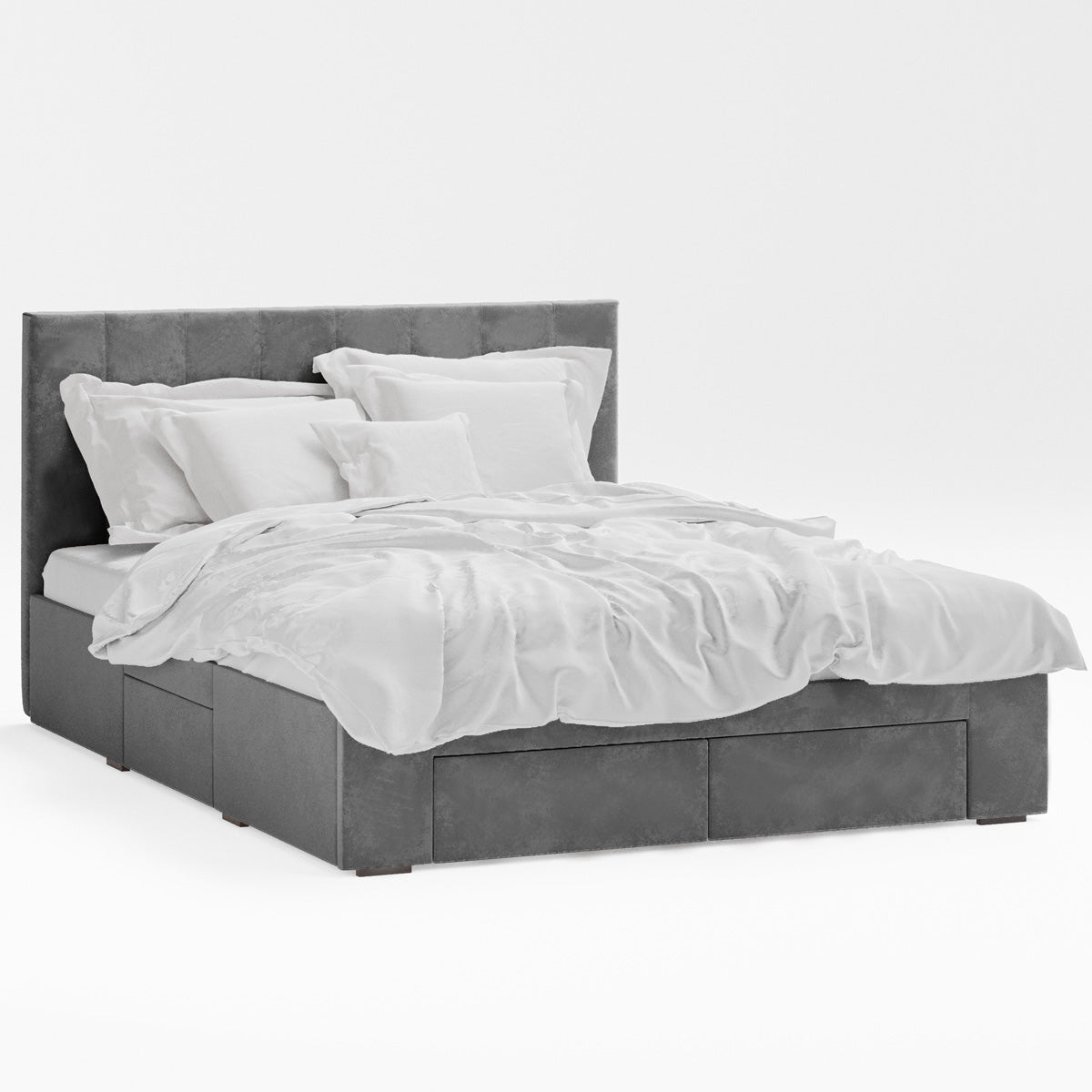 Ormond Storage Bed Frame with Four Extra Large Drawers (Fossil Grey Velvet)