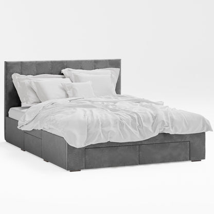 Ormond Storage Bed Frame with Four Extra Large Drawers (Fossil Grey Velvet)