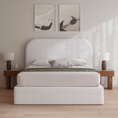 Pablo Upholstered Bed Frame (Snow White Boucle Fabric)