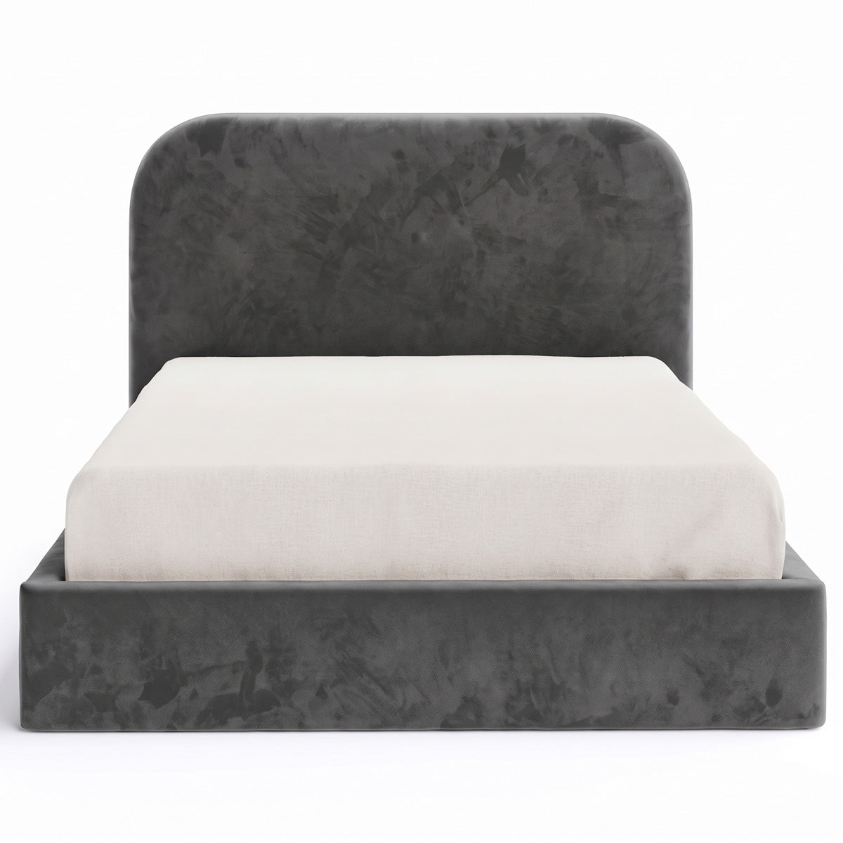 Pablo Upholstered Bed Frame (Fossil Grey Velvet Fabric)