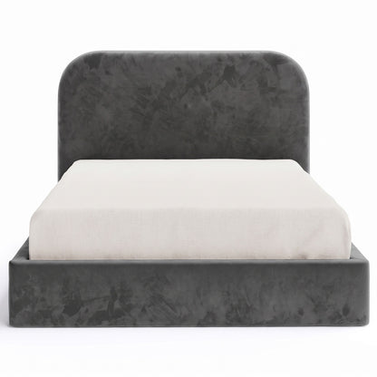 Pablo Upholstered Bed Frame (Fossil Grey Velvet Fabric)