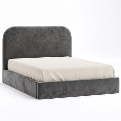 Pablo Upholstered Bed Frame (Fossil Grey Velvet Fabric)