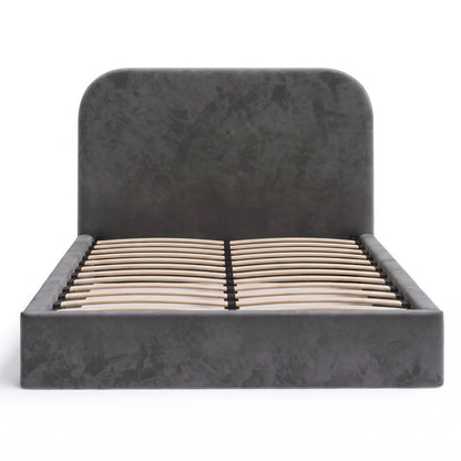 Pablo Upholstered Bed Frame (Fossil Grey Velvet Fabric)