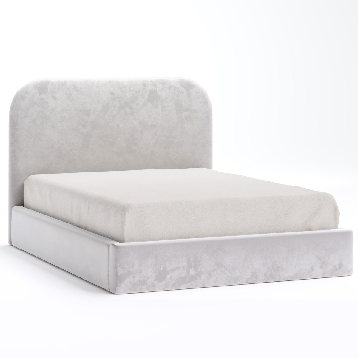 Pablo Upholstered Bed Frame (Taupe White Velvet Fabric)