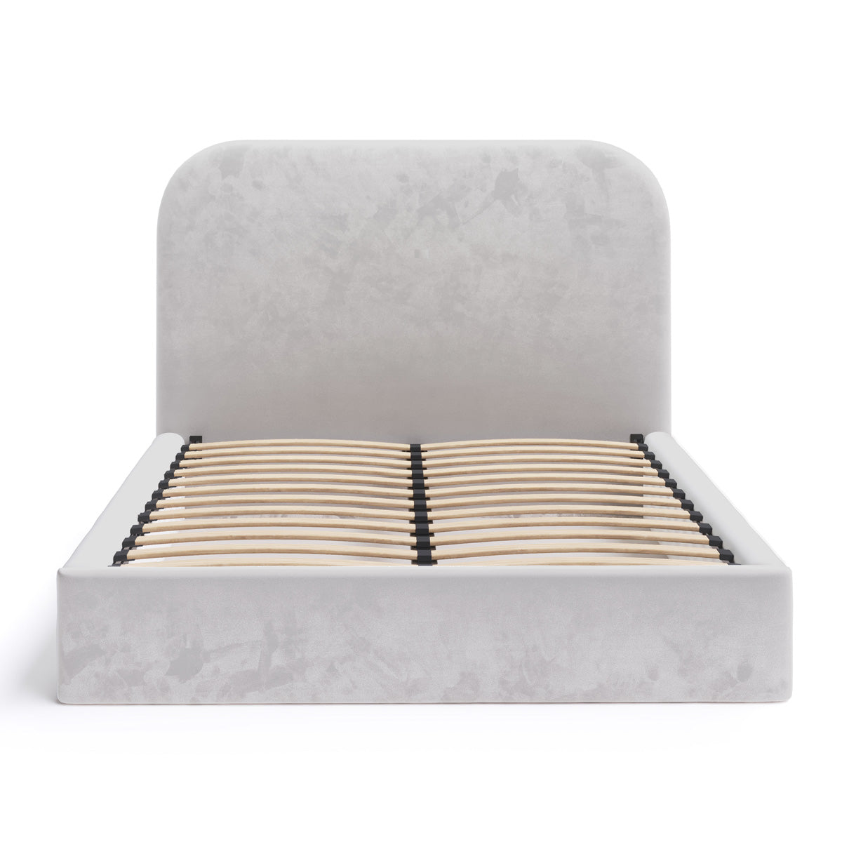 Pablo Upholstered Bed Frame (Taupe White Velvet Fabric)