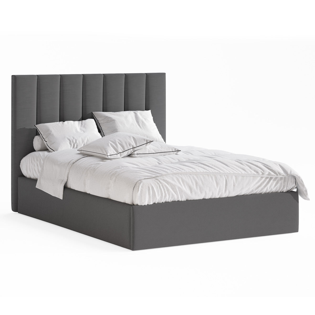 Celine Gas Lift Storage Bed Frame (Charcoal Fabric)