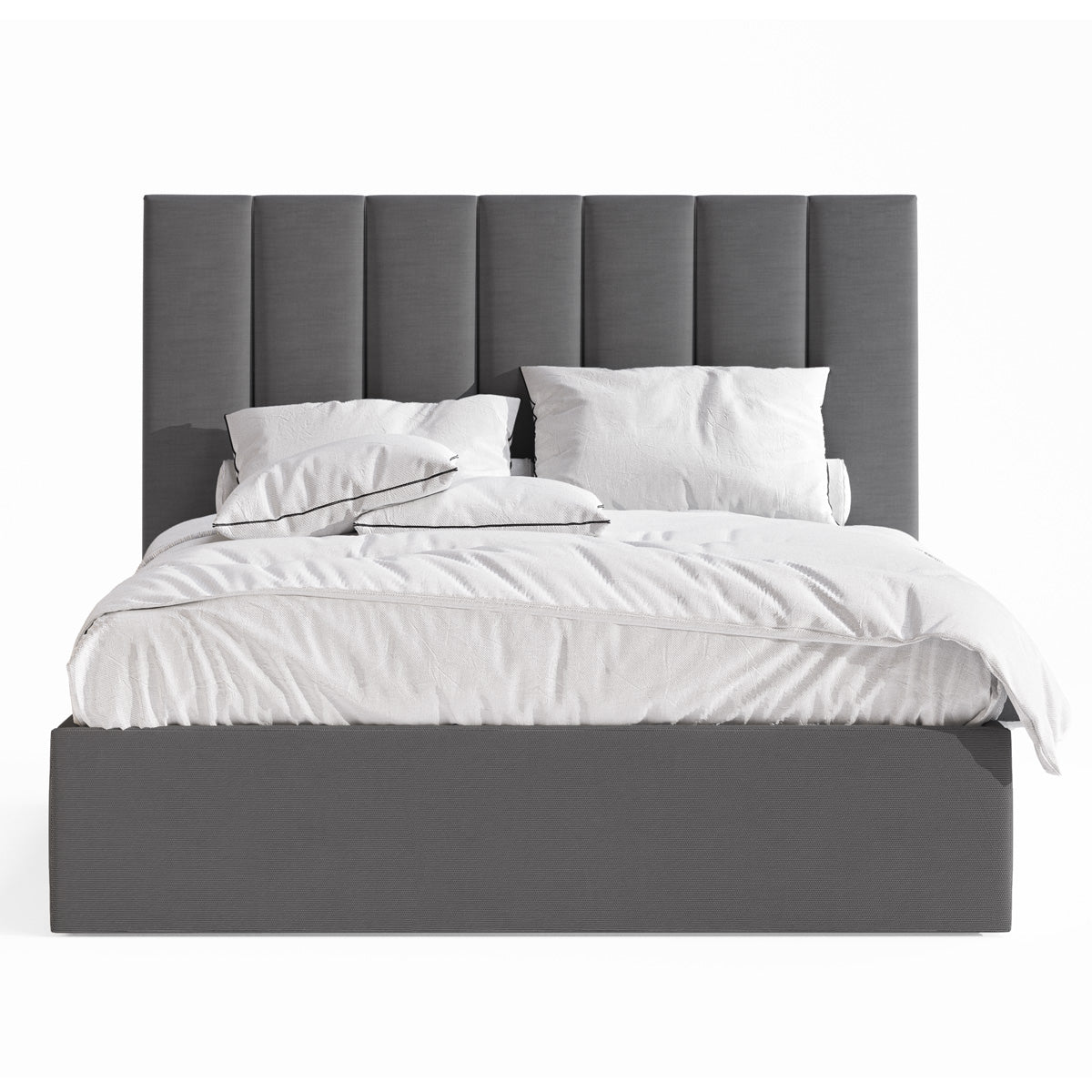 Celine Gas Lift Storage Bed Frame (Charcoal Fabric)