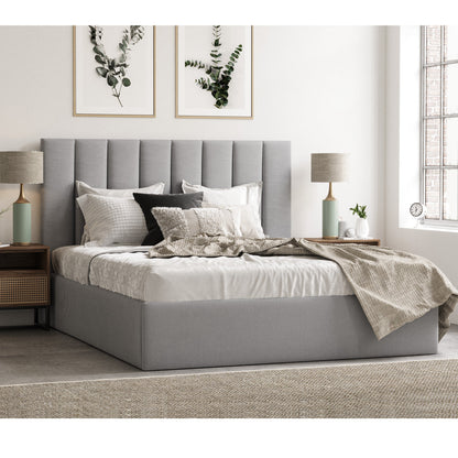 Celine Gas Lift Storage Bed Frame (Grey Fabric)