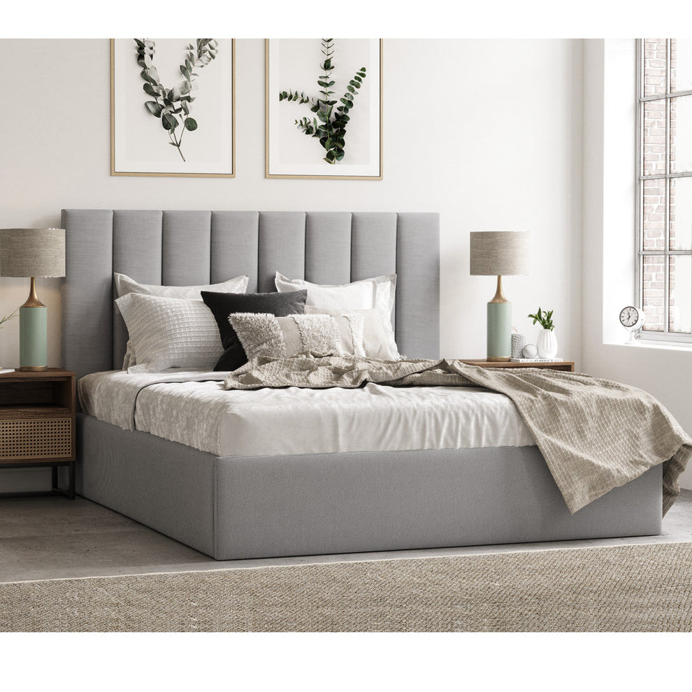 Celine Gas Lift Storage Bed Frame (Grey Fabric) Tommy Swiss — free download