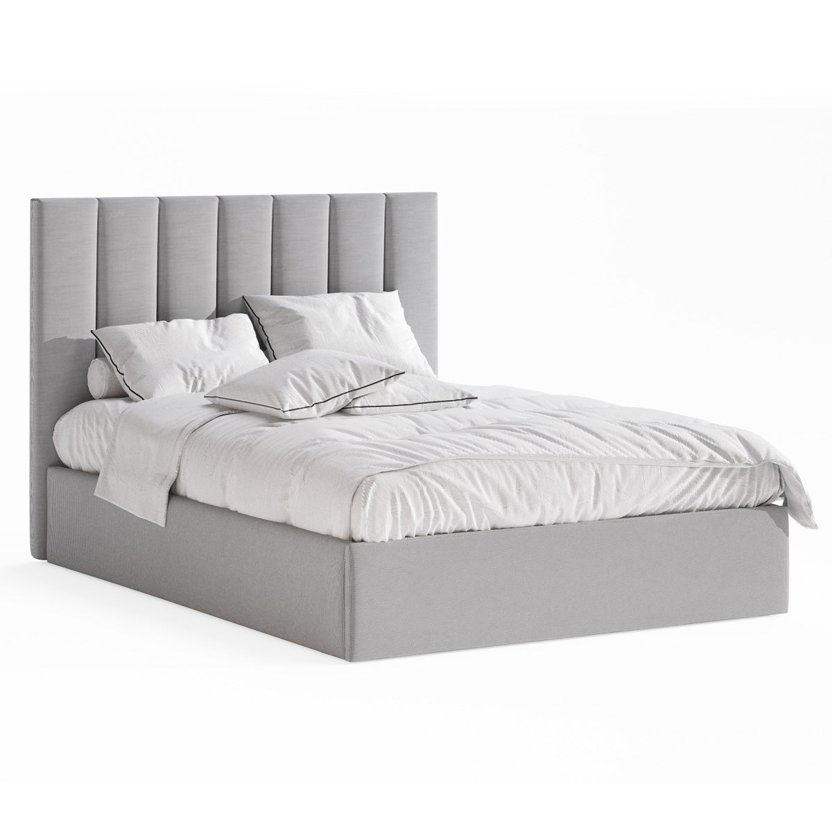 Celine Gas Lift Storage Bed Frame (Grey Fabric)