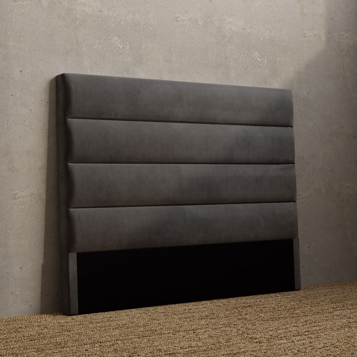 Benny Upholstered Bedhead Headboard (Fossil Grey Velvet Fabric)