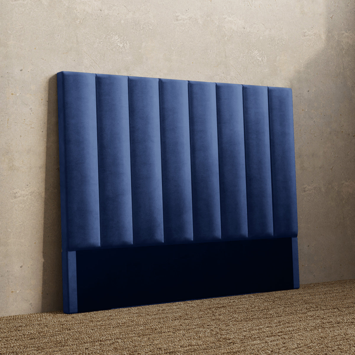 Celine Upholstered Bedhead Headboard (Navy Blue Velvet Fabric)