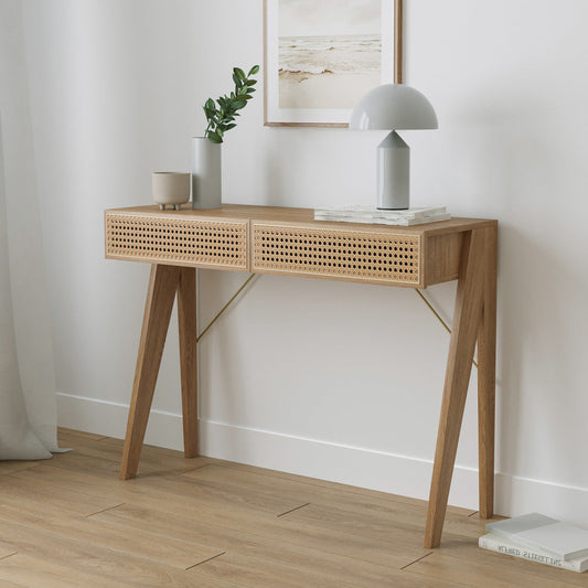 Rattan Cane Hallway Console Table (100cm Dane Collection)